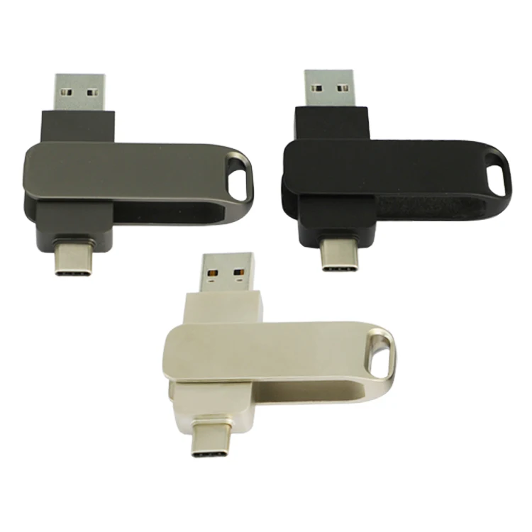 H09185578a39e49719c2176ed520aca0cP Most Popular Dual Port Metal Type C Flash Drive 2.0 64GB Pendrive Personalized High Speed USB C Flash Memory OTG USB Stick - Image 1
