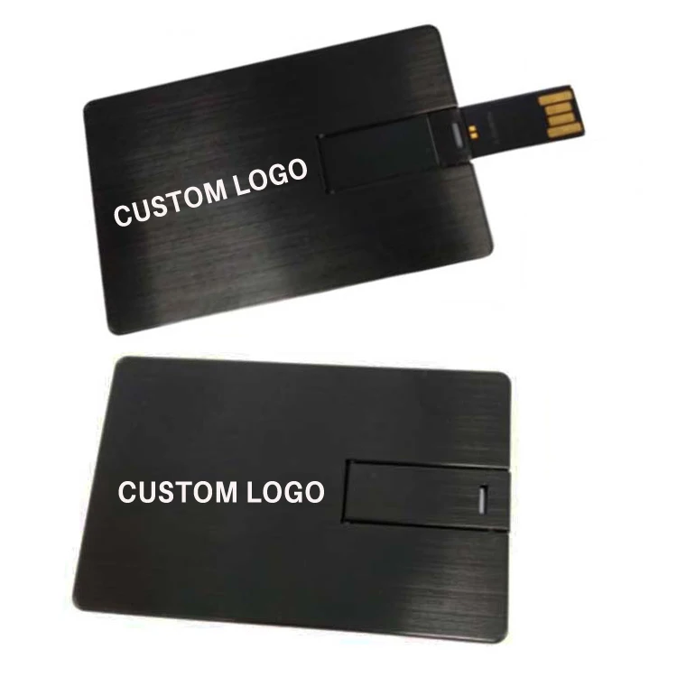 H0bfe2506a0ba4ea599146f81134646e6m Wholesale Custom logo Stainless Aluminum Business Usb Stick Card 2.0 Corporate Gifts Metal Personalized Usb Flash Drive Card - Image 1