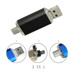 Wholesale 3 in 1 Metal Otg Cle Usb Flash Drive for Smartphones 2.0 3.0 8GB 16GB 32GB 64GB Personalised Type c Memory Stick Usb - Image 2