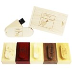 Custom Logo Wooden Gift Usb Flash Drive 2.0 3.0 Swivel Wood Pen Drive 2GB 4GB 8GB 16GB Pendrive 32GB 64GB 128GB Flash Memory