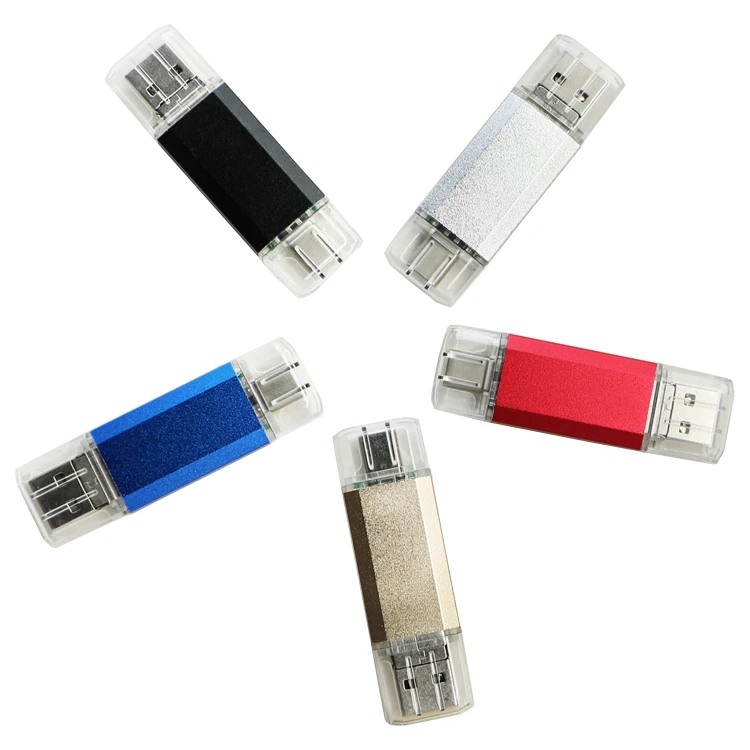 H1703b563963c44b98ff0295d2970de6b5 Personalized logo Multi-function 3 in 1 USB-C Flash Drive 2.0 3.0 8GB 16GB 32GB 64GB Type C Flash Disk Mobile Phone Otg Pendrive - Image 1