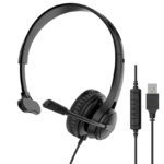 New Wired Single Sided Call Center Headset ENC Noise Cancelling USB Headphone With Microphone and Controller for Telephone Calls