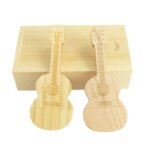 Pormo Gifts Guitar Shape Wooden Usb Stick Set 2.0 3.0 8gb 16gb 32gb 64gb Flash Drive Usb Key Free Custom logo Guitar Usb Memory