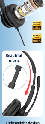 Newest Studio Headphones Professional Factory Supply Lightweight Waterproof Headsets With Mic 3.5mm Wire Earphones Headphones - Image 4