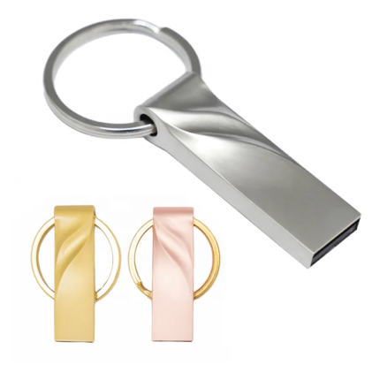 New Gold Finished Metal USB Flash Drive 3.0/2.0 with Free Logo Printing 3-Year Warranty for Promotion Gifts