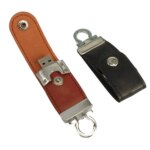 New Leather USB 2.0 Thumb Drive with Metal Keyring Fast Speed 3-Year Warranty-Bulk Wholesale