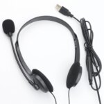 USB Wired Computer Headset Earphones with Microphone for Office & Call Center Meetings & Business Calls Headset Headphones - Image 4