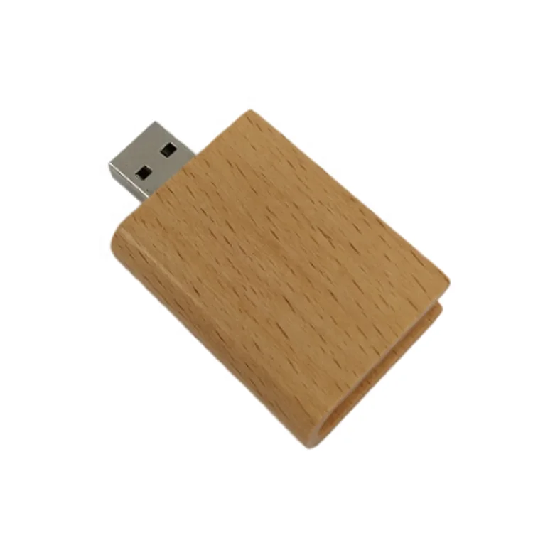 H52118468420046be85d80890f6d85a3dv Promotional Gift Customized Wooden USB Flash Drive Wood USB Book Shape Flash Stick Drive 4gb 8gb 16gb Pen Drive for Advertising - Image 1