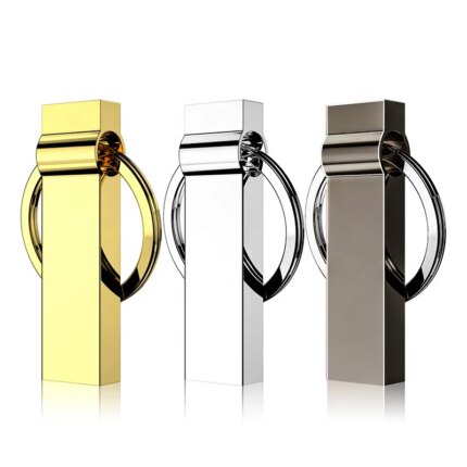 New Mini Metal Silver Gold USB Flash Drive 2.0 64GB 32GB Portable Memory Free Keychain Custom Shaped logo Usb Memory SticK