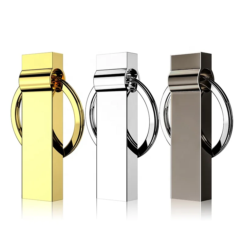 H5884793927094e2282c5e0630c6f3f4er New Mini Metal Silver Gold USB Flash Drive 2.0 64GB 32GB Portable Memory Free Keychain Custom Shaped logo Usb Memory SticK - Image 1