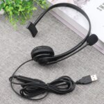 New Trend Single Ear Office Headphones Noise Cancelling Over-Ear Wired Computer Headset With Mic for Call Center Telephone Calls - Image 2