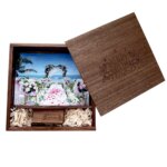 Wedding Photography Wooden Album Storage Photo Box With 2.0 3.0 16GB 32GB 64GB Wooden Usb Flash Drive Custom Memory Stick