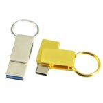 Super Mini Size Keyring Metal Type c Otg Usb Thumb Drive 2.0 3.0 8GB 16GB 32GB 64GB Personalized logo Usb-c Double Port Usb Otg - Image 3