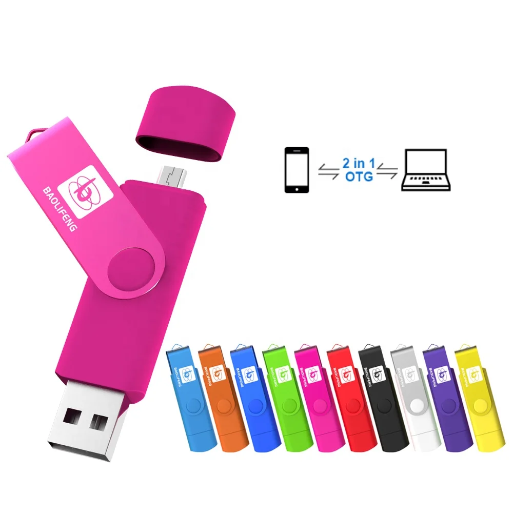 H76ebb59f5734424cbe8f6d1328d027626 USB 2.0 3.0 for Smart Phone Tablet PC 4GB 8GB 16GB 32GB 64GB 128GB Pendrives Rotating Memory Stick Gift USB Flash Drive Otg - Image 1