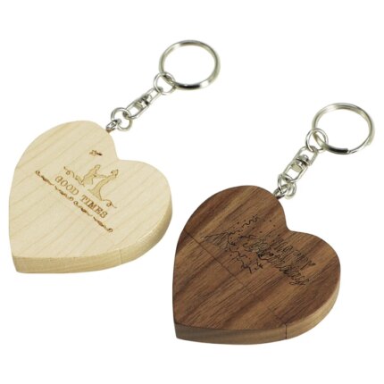 Photography Gift Creative Love Heart Usb Flash Drive with Box Personalised Wooden Pen Drive 2.0 8GB 16GB 32GB Usb Stick