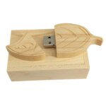 Personalised Wooden Leaf Shape Pendrive 2.0 3.0 16GB 32GB 64GB Cle Usb Memory Stick High Speed Wood Leaf Usb Flash Drive - Image 2