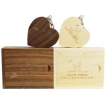 Customized Wooden Heart USB Flash Drive 2.0 3.0 16GB 32GB 64GB USB Memory Stick Thumb Drivers with Matching Box for Wedding Gift - Image 5