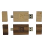 2025 Hot-selling Promotional Mini Wooden Otg Usb Flash Drive Customized Logos Dual Ports Usbflash Drive for Phones Computers