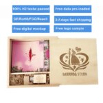 Walnut Wooden Photo Album Box+USB 2.0 3.0 8GB 16GB 32GB 64GB Flash Drive Pendrive Custom Wedding Gifts Packaging Box USB Stick - Image 2