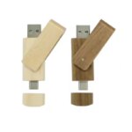 Factory Wholesale Swivel Wood OTG Usb c Flash Drive 2.0 3.0 32GB 64GB Mobile Phone Pen Drive Memory Stick Type C Phone Pendrive