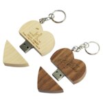 Wooden Heart USB Flash Drives 2.0 3.0 16GB 32GB 64GB Memory Sticks Personalised Thumb Drive for Christmas Birthday - Image 2