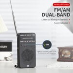 Mini FM Radio Receiver Telescopic Antenna Dual Band Multifunctional Pocket Radios Battery Powered Built-in Speaker for Elderly - Image 3