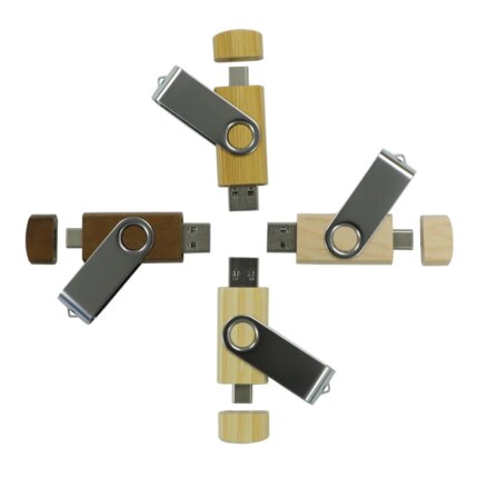 High Quality 2 in 1 Type C Usb Flash Drive Wooden Pen Drive 2.0 3.0 4GB 8GB 16GB Pendrive 32GB 64GB 128GB Wood Usb Flash Drive