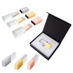 Hot Seller Led Glass Light up Usb Drive with Linen Box 8GB 16GB 32GB 64GB Custom 2.0 3.0 Usb Flash Drive Manufacturer Usb Flash