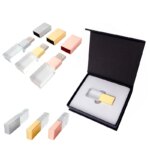 Hottest Personalized Led Light up Glass USB Memory Stick High Speed 2.0  Linen USB Box Photography Wedding USB Flash Drive