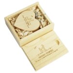 Custom Wooden Heart USB2.0 3.0 Flash Drive Pendrive 64GB 32GB 16GB Hard Drive Memory Stick External Storage Photography Wedding - Image 6