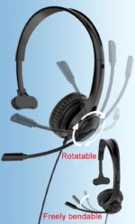 Superior Quality Type C Wired Single Ear Telephone Headsets Headphones With ENC Noise Cancellation Microphone for Contact Center - Image 3