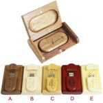 Maple Walnut Bamboo Oval Shaped Wooden Usb Flash Memory 2.0 3.0 8GB 16GB 32GB 64GB Thumb Drive Customised logo Wood Memory Flash