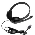 USB Laptop PC Headphones with Microphone Volume Control On-Ear USB Plug Wired Office Call Center Headset for Computer - Image 3