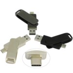 Multifunction 2 in 1 Metal Swivel Otg Flash Drive Usb 3.0 2.0 8GB 16GB 32GB 64GB Custom Wholesale USB Key Type-c Usb Flash Drive - Image 3