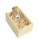 Wood Box + Bottle USB Memorias Usb 8GB 16GB 32GB 128GB Glass Memory Stick Wood Bottle U Disk Wedding Gift Flash Drive 64gb - Image 4