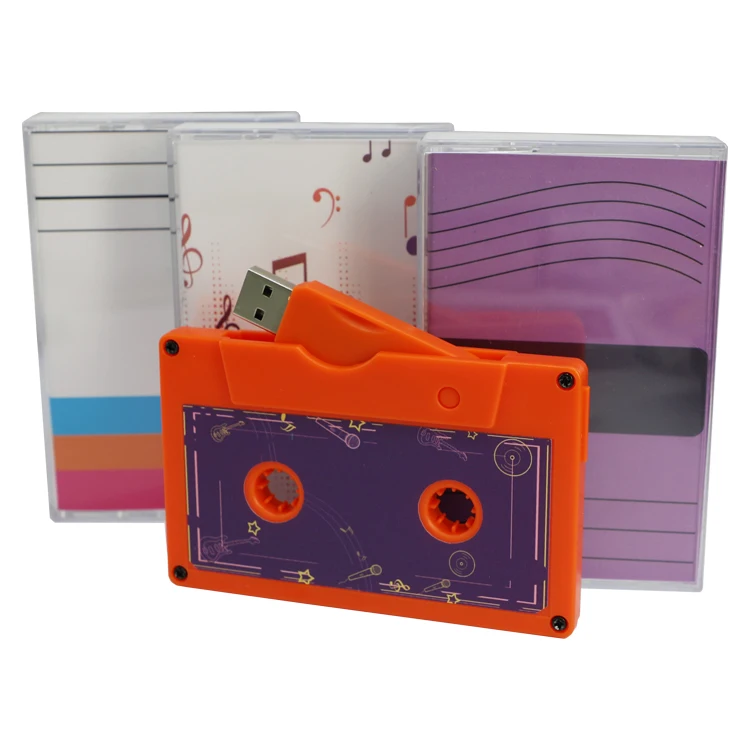 Hc807f24db6ff472d8b84b65ff5d78ea9g New Gadget Music Gift Free Data Preloaded 128MB 256MB 512MB 1GB 2GB 4GB Cassette Flash Drive Personalized Mix Tape Flash Stick - Image 1