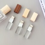 Customized Wooden Glass Led Light up Bulk Usb Flash Drives Laser Engraving Logo 2.0 3.0 8GB 16GB 32GB 64GB Usb Thumb Drives - Image 2