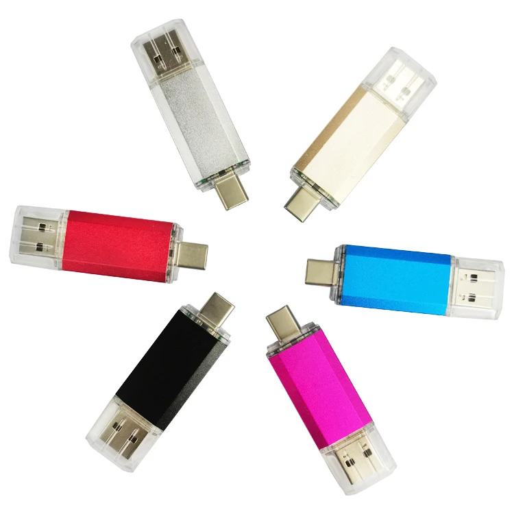 Hd39aea2287374afeb770419bdbc1a6f4V Free Laser logo Dual Port Type c Otg Memorias Flash Usb 3.0 2.0 8GB 16GB 32GB 64GB for Cellphone Usb c Pen Drive Usb - Image 1