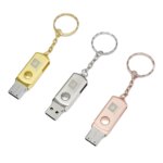 Sliver Golden Metal Pen Drive 64GB USB Flash Drive 8GB 16GB 32GB 128GB Memory Stick Key Chain Usb Flash Drive Packaging Box - Image 5