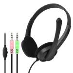 Bulk Price in Stock Computer Pc 3.5mm Wired Headsets with Microphone Volume Control Wired Earphones Headphones