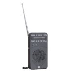 Mini FM Radio Receiver Telescopic Antenna Dual Band Multifunctional Pocket Radios Battery Powered Built-in Speaker for Elderly