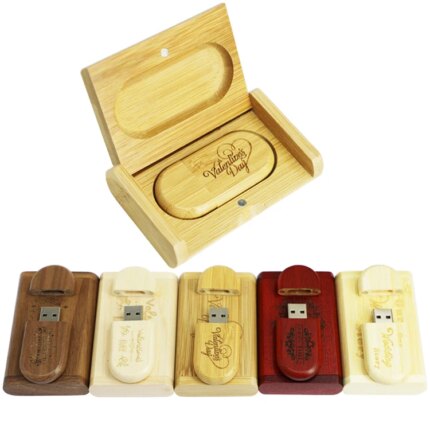 Pormo Wedding Gifts Customized Wood Flash Disk 2.0 3.0 16GB 32GB 64GB Flash Memory Fast Speed Wooden Usb Flash Drive