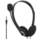 3.5mm Wired Earphone Mic Volume Control IPX-4 Waterproof 1.2m Cord Perfect Sound Telephone Call Headsets Office Education Gaming - Image 2