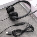 New Over-ear USB Wired Telephone Headset Headphones With Microphone Controller Business Call Center Noise Canceling USB Headset - Image 3
